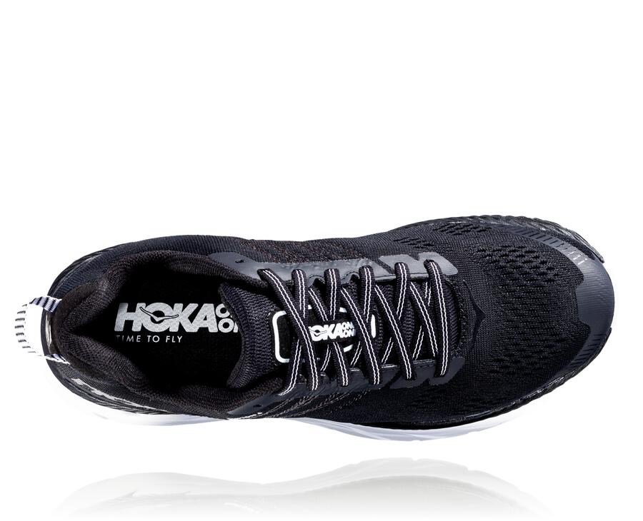 Hoka One One Bezecke Topanky Damske Čierne/Biele - Clifton 6 - 85194-SUEB